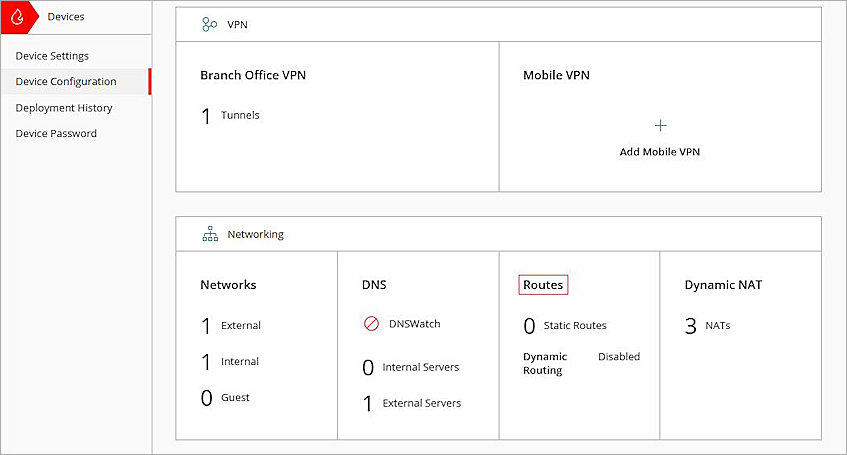 Screenshot of configure device configuration.